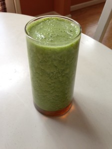 In the afternoon I had a Orange, Pineapple, Banana, and Spinach Smoothie.